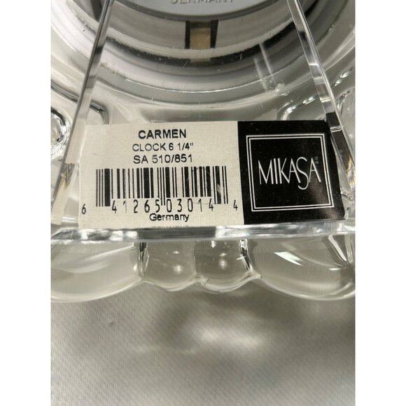 Mikasa Carmen Crystal Floral Desk Clock 6 1/4" Battery Operated Germany #1118/6 - Picture 7 of 14